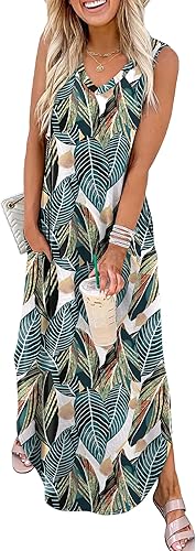 SAMPEEL Women’s Summer Maxi Dress – Casual Vacation Beach Sundress with Pockets 2025